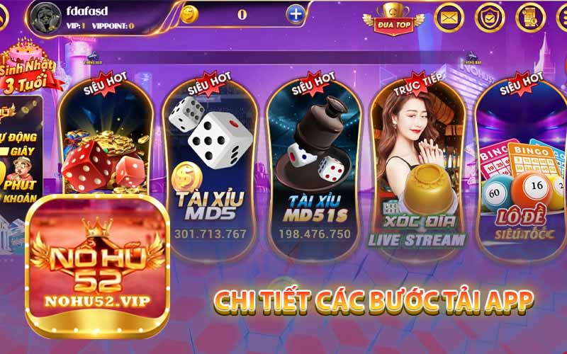 chi tiết các bước tải app